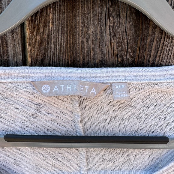 Athleta Breezy Grey and White Stripe Muscle Tank-Scoop neck with high-low hem XS - Picture 2 of 9